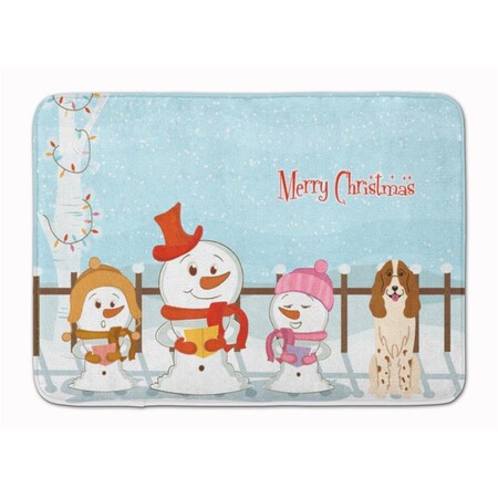 Carolines Treasures Merry Christmas Russian Spaniel Machine Washable Memory Foam Mat BB2362RUG